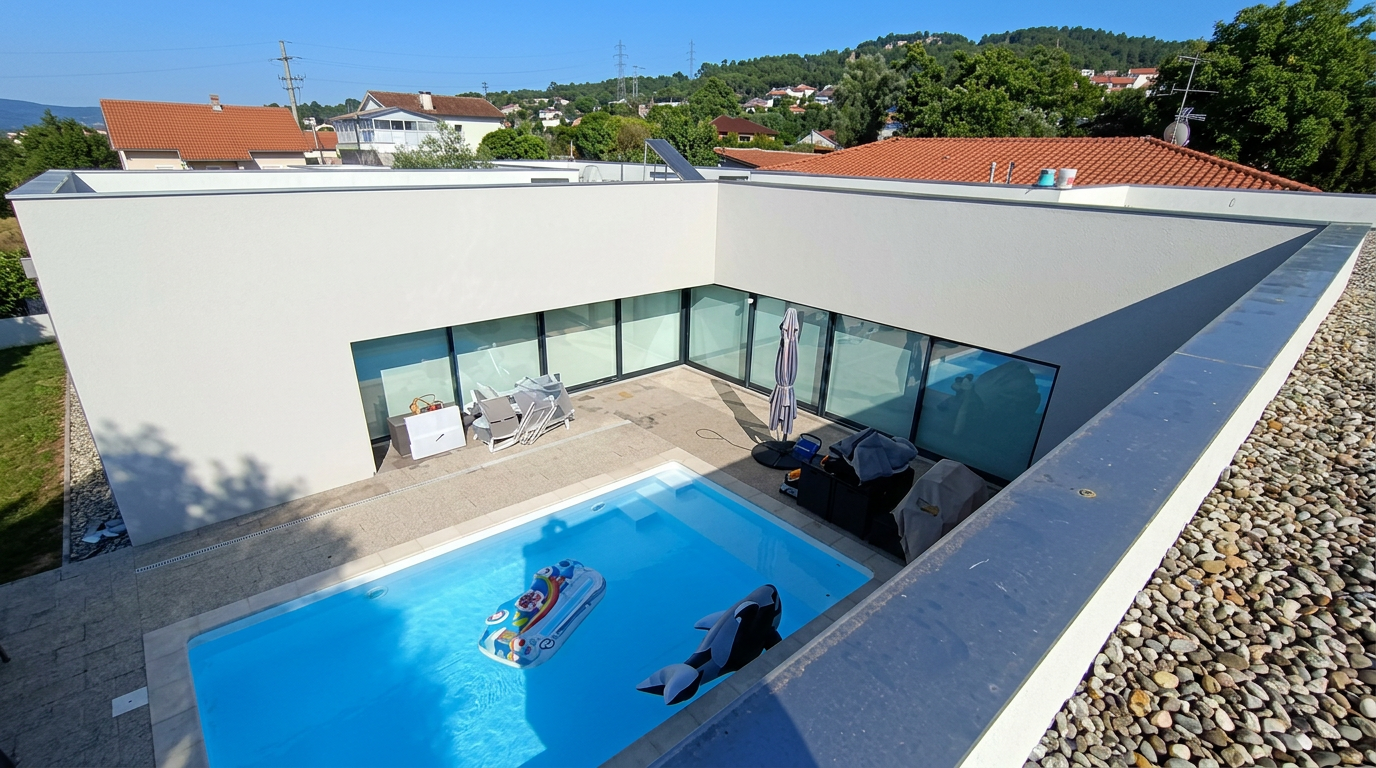 Parede pintada com sombras dramáticas